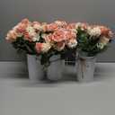 Domensi 6 Sets Wedding Centerpiece for Table Decoration Blush Pink Artificial Fake Rose Flower with Metal Vase Faux Silk Rose Bouquet Floral Arrangement for Bridal Shower Home Dining