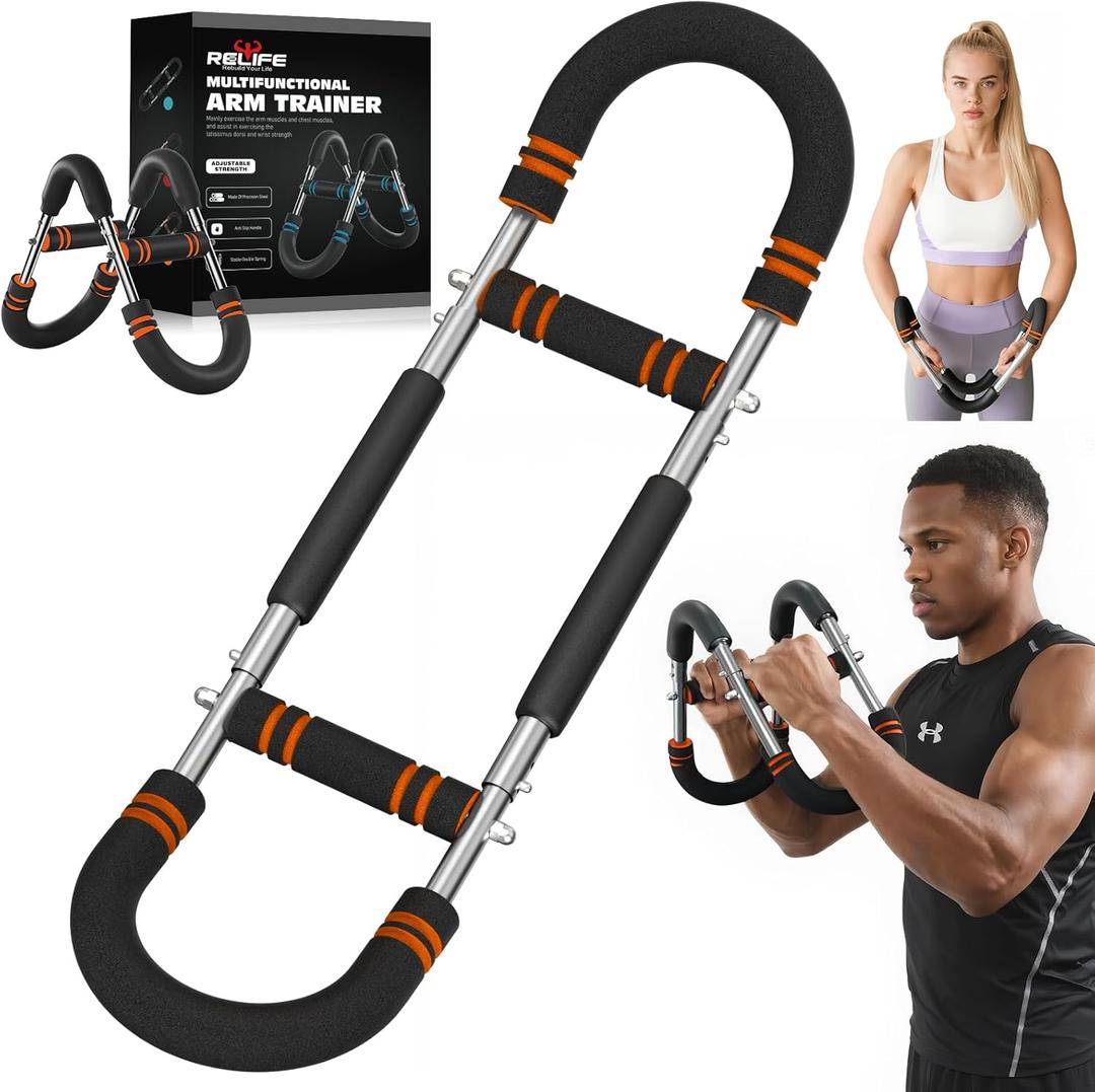 2 x Relife Twister Arm Trainer,40-130lbs Arm Trainer for Forearms & Chest Muscle Training Workout,Adjustable Spring Resistance Chest Exercise, Portable Home Gym Strength Equipment for Men & Women