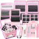 Lashes Clusters Kit 1846Pcs Bulk Packs Volume False Eyelash Extensions D Curl Wispy Individual Eyelashes, Volume Studio Effect, Wholesale Large Pack with Glue&Seal|Tweezers|Removers|Cleanser
