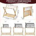 Bamboo Luggage Rack Foldable for Guest Room with Shoe Shelf, 
Foldable bamboo luggage rack with shoe shelf—no bending, no assembly needed