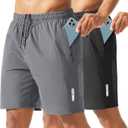 Riskrole 2 Pack Men's Athletic Shorts 7 Inch Inseam Lightweight Quick Dry Running Shorts for Men Gym Workout Shorts