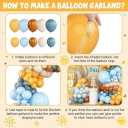 Here Comes the Son Balloon Arch Kit, Retro Blue Yellow Boho Balloon Garland with Mustard Yellow Pastel Blue Sand White Coffee Balloon for Fall Colorful Baby Shower First Birthday Party Decoration