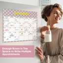 2 x Aesthetic 2025-2026 Magnetic Calendar for Refrigerator, Fridge Calendar Magnet Runs Until December 2026, 18 Monthly Refrigerator Calendars with Checkered Design for Easy Organizing
