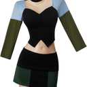 VEECOOCOS Total Drama Island Gwen Cosplay Costume Girls Crop Top and Mini Skirts Halloween Outfits (XX-Large)