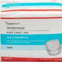 Cardinal 16153101 Sure Care Plus Adult Heavy Absorbent Underwear, White - Large - Pack of 18