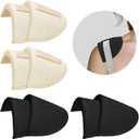 Zaruatu 4 Pairs Reusable Shoulder Pads, Removable Shoulder Pads for Womens Clothing, Washable Breathable Soft Sponge Pads for Men Sloping High Low Shoulders Blazer Suit (Black & Skin)