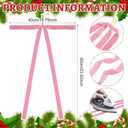 Large Velvet Christmas Bow 23.6x15.7 Inch Vintage Christmas Tree Topper Bows Christmas Staircase Wreath Bows for Xmas Fireplace Decoration (4, Pink)