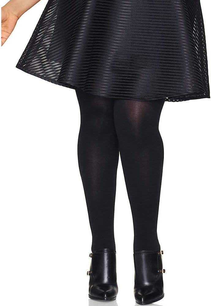 Hanes Curves Women's Plus Size Blackout Tights, Same to Waist, Sheer Toe, Moisture Wicking, Black (3X-4X)