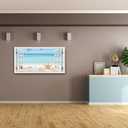 Window View Beach Canvas Wall Art- Nature Landscape Canvas Print Pictures Painting Artwork Framed for Living Room Bedroom Bathrom Offce Decor-20"x40"