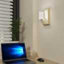 URSOLA Wall Sconce LED Wall Lamp with Oval Linear Sleek Lampshade 110 Volt Hardwired Wall Light 4000K Sconces Wall Lighting (Gold)