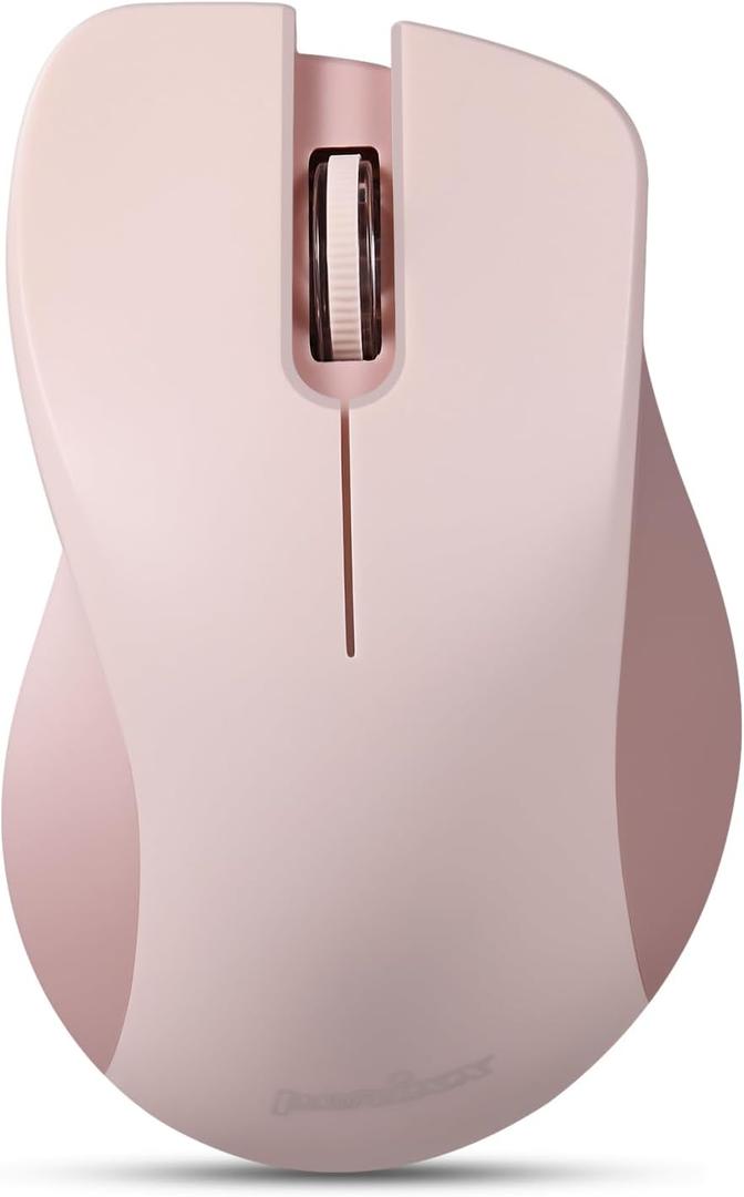 Perixx PERIMICE-621P Wireless Mouse - Silent Click with Ergo Design - Compatible for Desktop and Laptop PC - Wireless 2.4 GHz - Pink