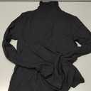 Womens Mock Turtleneck Long Sleeve Stretch Fitted Underscrubs Layer Tee Tops (Black, M)