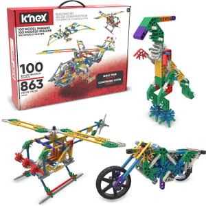 K'NEX - 100 Model Building Set  863 Pieces, STEM Building, Kid Construction Set Ages 7+