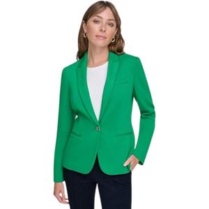 Tommy Hilfiger Women's Single Button Business Blazer (4, Green)