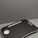 BUYIFY Folding Lap Desk, 23 Inch Portable Wood Black Laptop Bed Desk Lap Desk with Cup Holder, for Working Reading Writing, Eating, Watching Movies for Bed Sofa Couch Floor