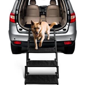 Dog Stairs for Car - Foldable Dog Ramps for Large Dogs with Non Slip Surface, Portable Dog Steps for Cars and SUV, Truck, Support Up to 200 Lbs