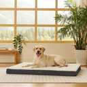 Bedsure Giant Dog Bed for Jumbo Dogs - 53" x 36" Flat Pet Beds with Removable Washable Cover, Orthopedic Egg Crate Foam Mat for Long-Bodied Pets Up to 120 lbs