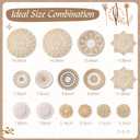 15 Pcs Boho Wall Basket Decor Woven Rattan Seagrass Wall Decor Hanging Rustic Farmhouse Western Art Decoration for Nursery Living Room Bedroom Home Kitchen(Grey White Style)