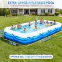 Extra Large Inflatable Pool for Adults, 165"x76"x22" Full-Sized Blow Up Pool with 0.6mm PVC & Cute Animal Print, Big Family Swimming Pool for Backyard Outdoor Summer Water Party