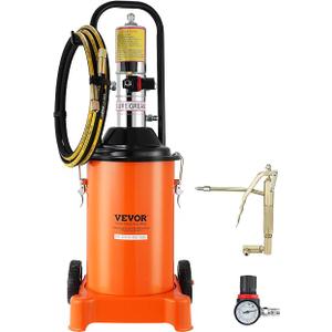 VEVOR Grease Pump, 3 Gallon Air Grease Pump with 13 ft High Pressure Hose and Grease Gun, 12L Pneumatic Grease Pump with Wheels, Portable Lubrication Grease Pump