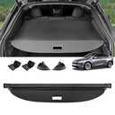 VEENJOY Cargo Cover for Tesla Model Y Juniper 2025 2026 (Fit 5-Seaters) Accessories Retractable Trunk Cover Security Shielding Shade Cargo Luggage Cover Trunk Privacy Protection (Carbon Fiber Texture)