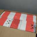 Crestlive Outdoor Chaise Lounge Cushions, 3 Years Fade Resistant Water Resistant Lounge Chair Cushion, 72''L x 21''W, Set of 2, Red Cabana Stripe