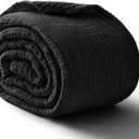 100% Cotton Muslin Blanket 50"x 60", 6 Layers Breathable and Lightweight Cotton Throw Blankets for Couch, Soft Cooling Summer Gauze Blanket for Adults All Season, Black