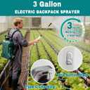 Backpack Sprayer 3 Gallon, Battery Powered 7.4V with 5 Mist Nozzles, Electric Sprayers in Lawn and Garden
