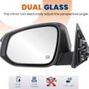 KUIPERAUTO Power Door Mirror Passenger Side Compatible with 2014-2019 Toyota Highlander TO1321317 Power Adjustment Heated Glass Manual Folding Mirror w/Turn Signal Right Replacement/6pin