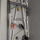 Drive Medical 10210-1 2-Button Folding Walker with Wheels, Rolling Walker, Front Wheel Walker, Lightweight Walkers for Seniors and Adults Weighing Up To 350 Pounds, Adjustable Height, Silver