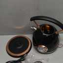 Rasonic Retro Electric Kettle Stainless Steel, 1.8L Tea Water Boiler, 1500W Fast Quiet Boil, Temperature Gauge, Auto Shut-Off, Boil-Dry Protection, Matt Black and Rose Gold