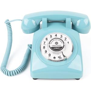Vintage Voice Recording Guest Book Telephone Audio Guest Book Phone for Weddings, Bridal Showers, Anniversaries & Special Events, Retro Wedding Voice Recorder,USB Rechargeable, Wedding Gift (Blue)