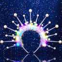 DRESBE Light Up Pearl Crown Headband LED halo Headbands Glow Party Hair Accessories for Women