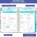 4 x 2026 Planner - 2026 Planner Weekly and Monthly, Jan.2026 - Dec.2026, 6.3" x 8.4", Planner 2026 Weekly Monthly Planner with Green Tabs, Twin-wire Binding, Back Pocket