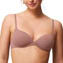 Wireless Lift Up Bras for Women Small Breasted T-Shirt Wirefree Padded Bras 38AA, Dusty Rose