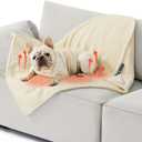 Bedsure Self Warming Blanket for Small Dogs - Small Cat Waterproof Blanket Washable for Couch Protection, Sherpa Fleece Puppy Blanket, Soft Plush Reversible Throw Furniture Protector, 25"X35", White