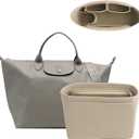 Felt Purse Organizer Insert for Longchamp Le Pliage, Handbag Insert with Multi-Pockets Fits Speedy, Neverfull and More (Small, Beige)