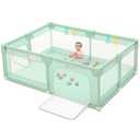 COMOMY Playpens for Babies and Toddlers, 74"x50" Playard Extra Large, Safe and Non-Slip Baby Fence, Full Mesh Design, Indoor & Outdoor Kids Activity Center, Play Pens (Dark Green)