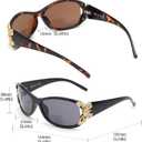 JM 2 Pack Bifocal Reading Sunglasses for Women Fashion Sun Readers Outdoor Reading Glasses UV400 Protection