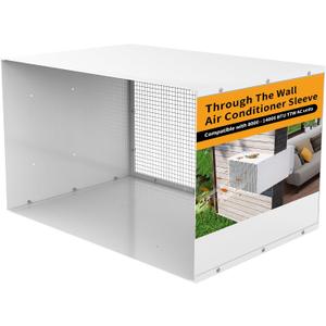 Through The Wall Air Conditioner Sleeve, 26 Inch Air Conditioner Wall Sleeve with Ventilation & Drain Hole Design, Thickened AC Wall Sleeve Covers, Compatible with Most TTW AC Units