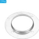 PATIKIL 4" Duct Connector Flange, 2 Pack Metal Straight Pipe Exhaust Flange Duct Mounting Plate for Heating Cooling Ventilation HVAC System