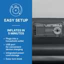 SLEEPLUX Durable Inflatable Air Mattress with Built-in Pump, Pillow and USB Charger, 22" Tall Queen