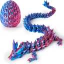 2 x 3D Printed Dragon,Easter Eggs,Easter Basket Stuffers for Teens,Dragon Eggs with Dragon Inside,Dragon in Egg Fidget Toy,Easter Gifts-Laser Purple