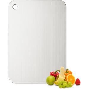 Titanium Cutting Board, 100% Pure Titanium Chopping Board for Kitchen, Hygiene & Durability Double Sided Cutting Board, Non-toxic Chopping Board, Dishwasher Safe (11.8 x 7.9)