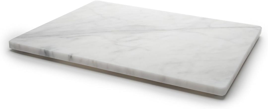 Fox Run Marble Pastry Board White, 16 x 20 x 0.75 Inch Natural White Marble Dough Board