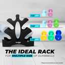 Yes4All Neoprene Coated Dumbbell Hand Weight Sets of 2 - Multiple Weight Options with 15 Colors, Anti-roll, Anti-Slip, Hexagon Shape (Rack Only, Q. Black)