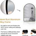 Niccy Arched LED Lighted Bathroom Mirror, 36x24 Inch Backlit Vanity Mirror with Lights Brushed Black Framed Wall Mounted Mirrors with Dimmable 3 Color Shatterproof Arch Smart Fog Free Mirror