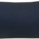 Microbead Bolster Tube Travel Pillow - Compact Neck Roll Pillow for Airplane, Car, or Home - Soft Lumbar Support Pillow - Navy