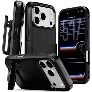 MOTIVE for iPhone 17 Pro Case with Belt Clip, Rugged Dual-Layer, Shockproof 17 iPhone Pro Holster case Belt Clip, Slim Wireless Charging Compatible, Durable Kickstand, 6.3 | Ranger v2 Series
