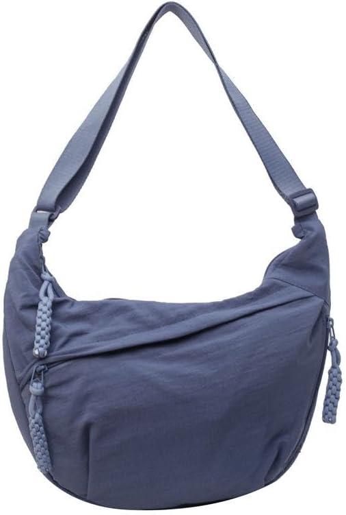 Nylon Crescent Crossbody Bag for Women Shoulder Tote Handbag Casual Sling Bag Dumpling Purse Bag for Outdoor Travel